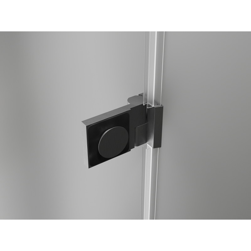 Mexen Lunar-B L rechte Duschkabine 100 x 80 cm, transparent, Gun Gray gebürstet - 832L-100-080-66-00-P