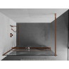 Mexen Kioto+ Duschwand mit Regal Walk-in 140 x 200 cm, weiße Welle, Roségold - 800-140-121-60-97