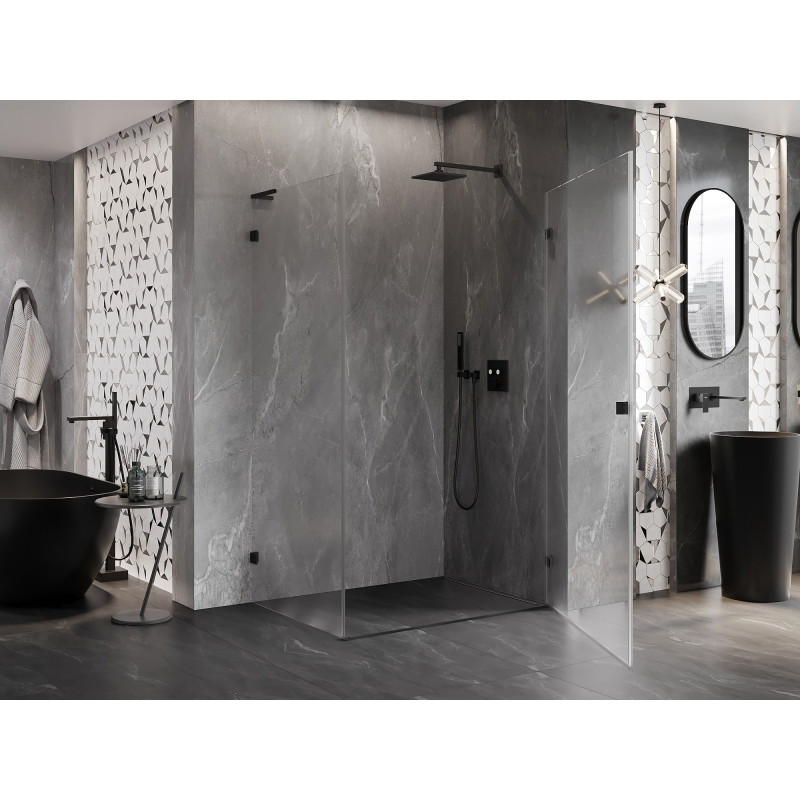 Mexen Lunar-B L Duschkabine, rechte Tür 95 x 90 cm, transparent, schwarz - 832L-095-090-70-00-P