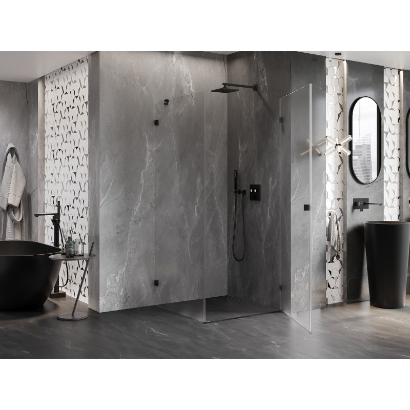 Mexen Lunar-B L Duschkabine rechts 100 x 100 cm, transparent, schwarz - 832L-100-100-70-00-P