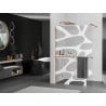 Mexen Kioto+ Duschwand mit Regal Walk-in 140 x 200 cm, weiße Welle, Roségold - 800-140-121-60-97
