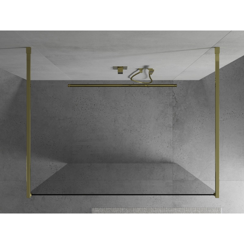 Mexen Kioto Freistehende Duschwand 120 x 200 cm, transparent 8 mm, golden - 800-120-002-50-00
