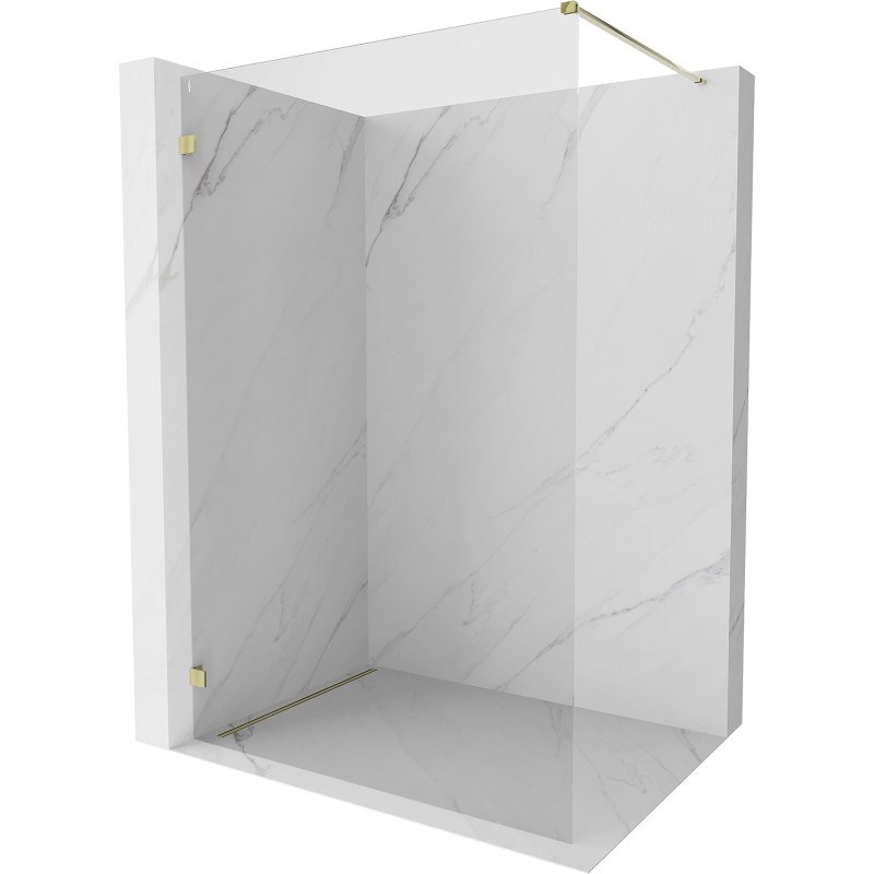 Mexen Lunar Duschwand Walk-in links 70 x 200 cm, transparent 8 mm, gold - 830-070-000-50-00-L
