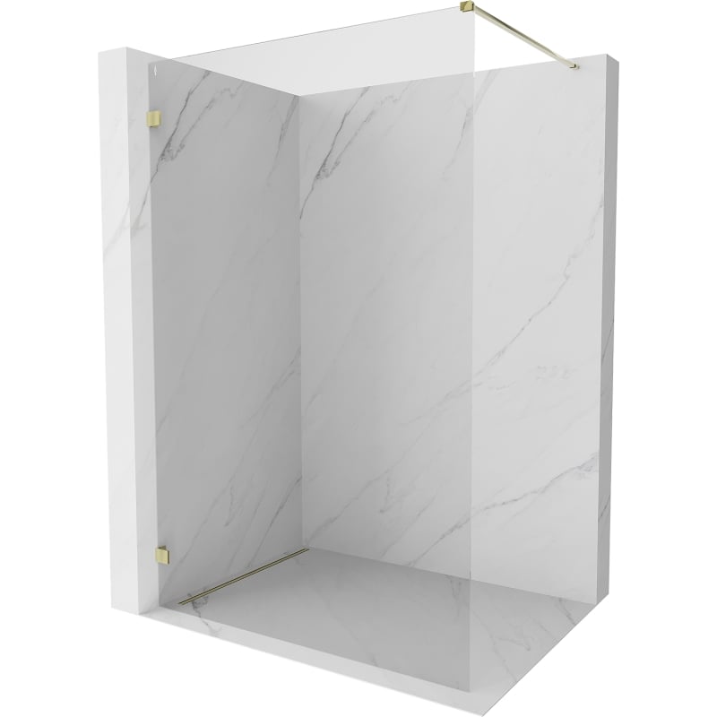 Mexen Lunar Duschwand Walk-in links 100 x 200 cm, transparent 8 mm, gold - 830-100-000-50-00-L