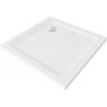 Mexen Flat Quadratische Duschwanne Slim 70 x 70 cm, weiß, Siphon Chrom - 40107070