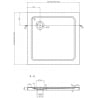 Mexen Flat Quadratische Duschwanne Slim 70 x 70 cm, weiß, Siphon Chrom - 40107070