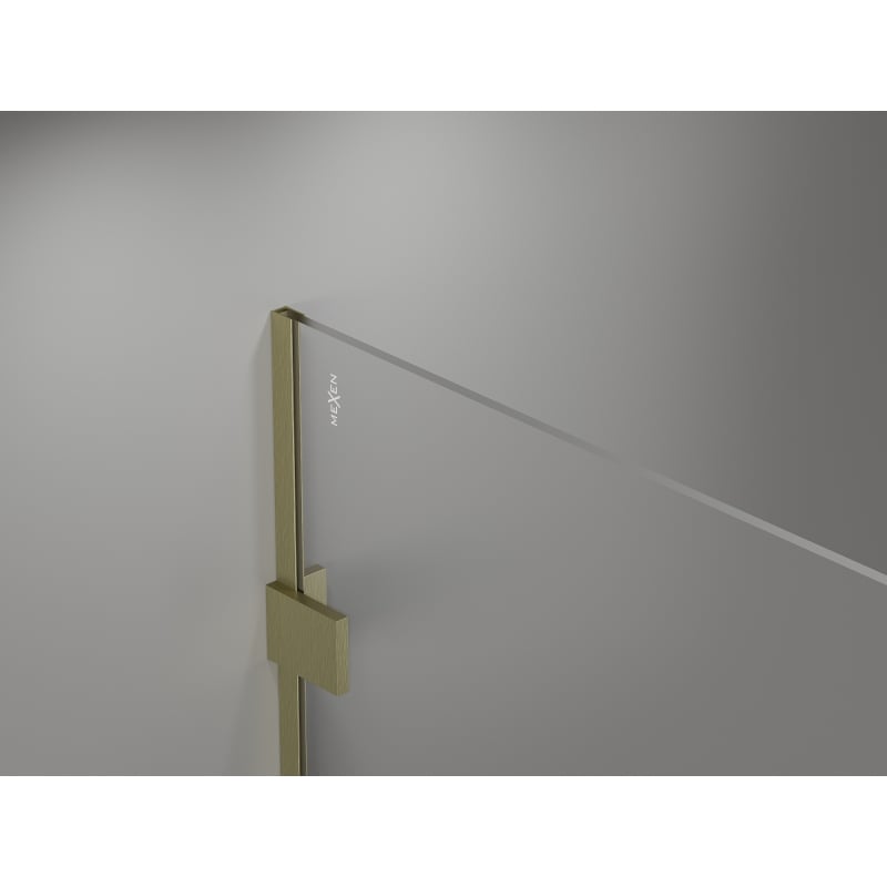 Mexen Lunar Duschwand Walk-in links 110 x 200 cm, transparent 8 mm, gebürstetes Gold - 830-110-000-55-00-L