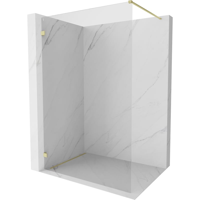 Mexen Lunar Duschwand Walk-in links 150 x 200 cm, transparent 8 mm, gold gebürstet - 830-150-000-55-00-L