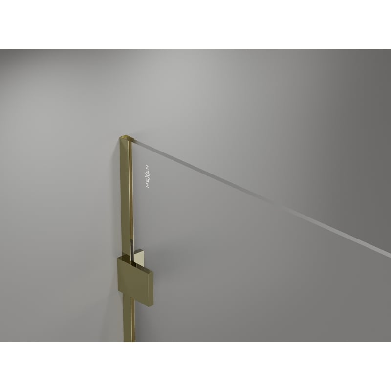Mexen Lunar Duschwand Walk-in links 70 x 200 cm, transparent 8 mm, gold - 830-070-000-50-00-L