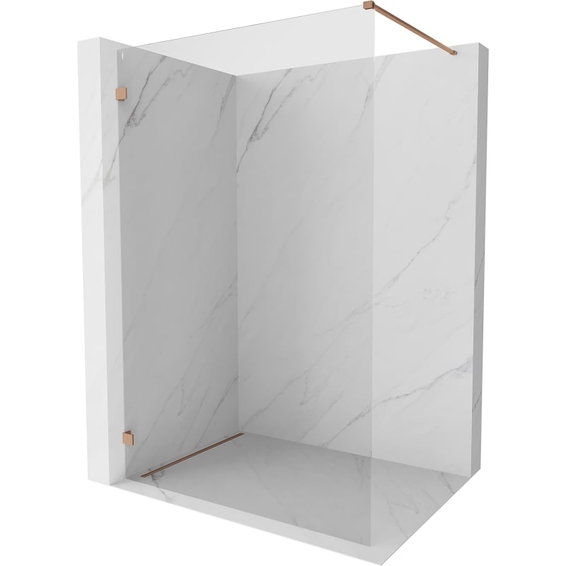 Mexen Lunar Duschwand Walk-in links 50 x 200 cm, transparent 8 mm, gebürstetes Kupfer - 830-050-000-65-00-L