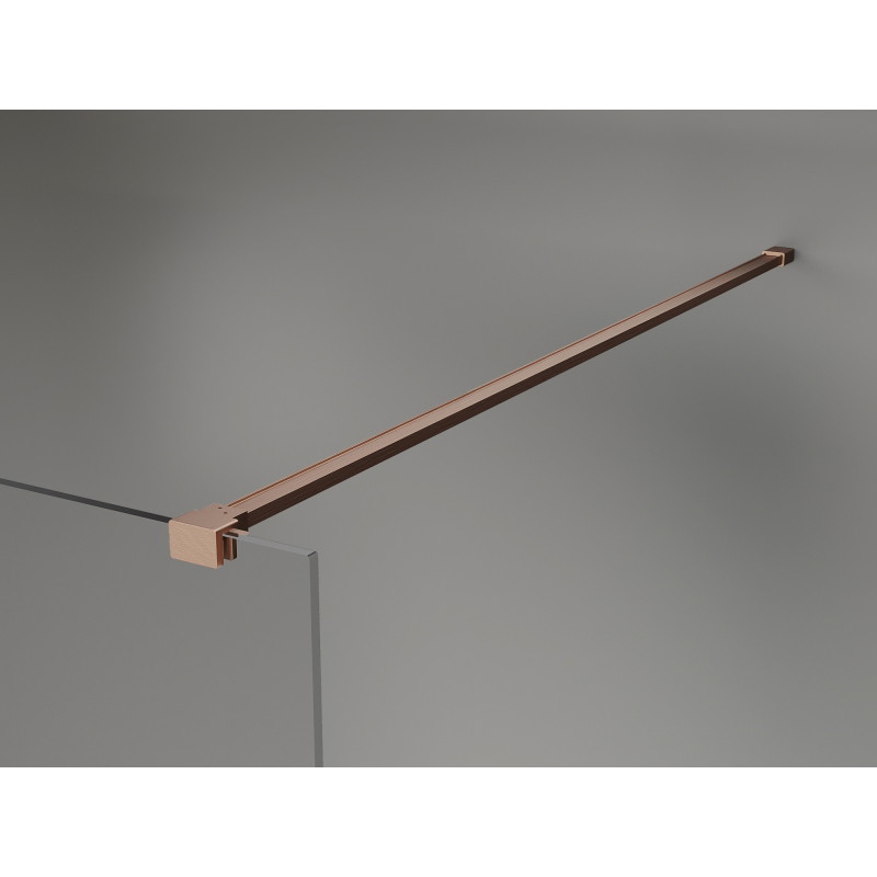 Mexen Lunar Duschwand Walk-in links 90 x 200 cm, transparent 8 mm, gebürstetes Kupfer - 830-090-000-65-00-L