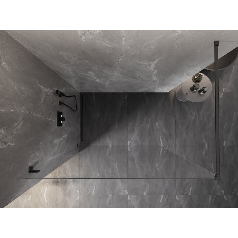 Mexen Lunar Duschwand Walk-in links 70 x 200 cm, transparent 8 mm, gun gray gebürstet - 830-070-000-66-00-L