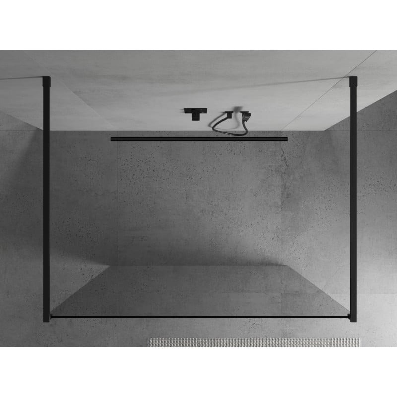 Mexen Kioto freistehende Duschwand 110 x 200 cm, transparent 8 mm, schwarz - 800-110-002-70-00