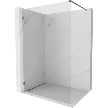 Mexen Lunar Duschwand Walk-in links 120 x 200 cm, transparent 8 mm, gebürstet gun gray - 830-120-000-66-00-L