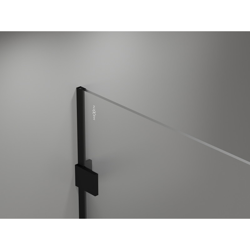 Mexen Lunar Duschwand Walk-in links 110 x 200 cm, transparent 8 mm, schwarz - 830-110-000-70-00-L