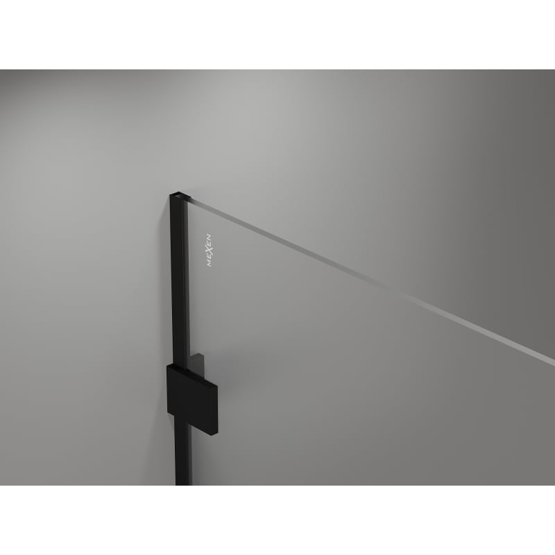 Mexen Lunar Duschwand Walk-in links 130 x 200 cm, transparent 8 mm, schwarz - 830-130-000-70-00-L