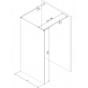 Mexen Kioto freistehende Duschwand 130 x 200 cm, transparent 8 mm, schwarz - 800-130-002-70-00