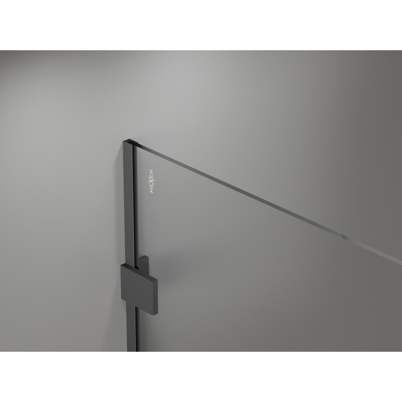 Mexen Lunar Duschwand Walk-in links 100 x 200 cm, transparent 8 mm, Gun Metal - 830-100-000-95-00-L