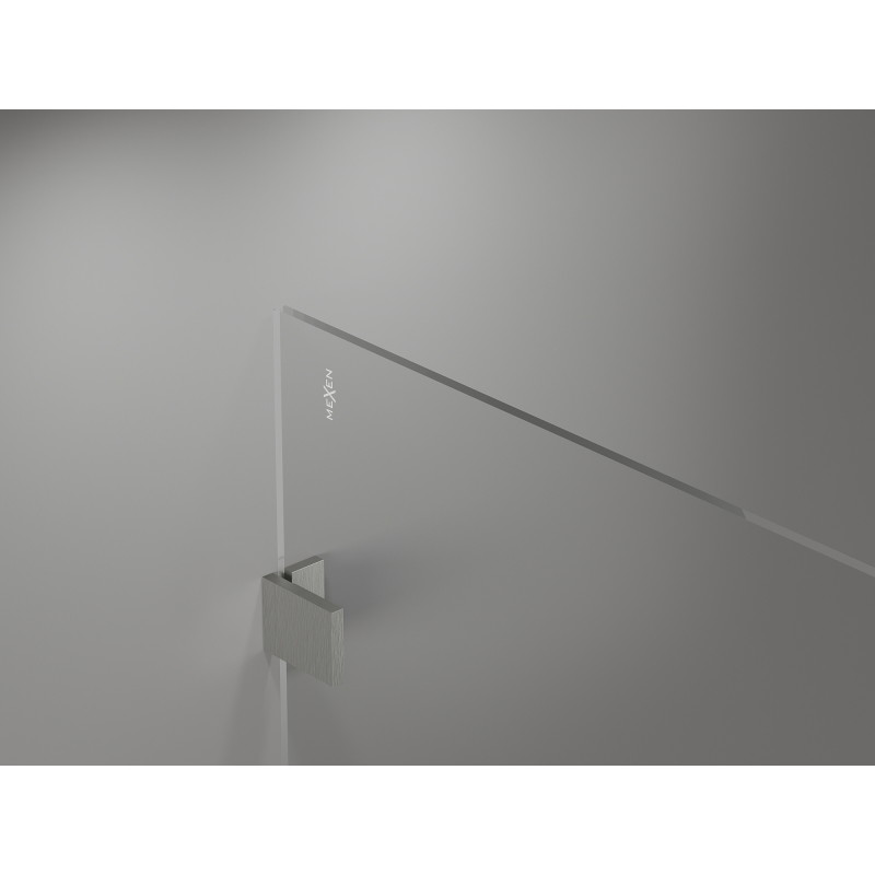 Mexen Lunar Duschwand Walk-in links 90 x 200 cm, transparent 8 mm, gebürsteter Nickel - 830-090-000-97-00-L