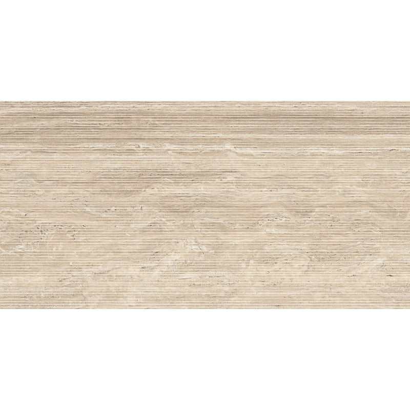 Mexen Neo Travertino Liner Natur glasiertes Feinsteinzeug rekt. G1, Boden-Wand-Fliese 120 x 60 cm, matt - TL302-120-060-05