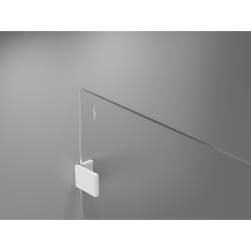 Mexen Lunar Duschwand Walk-in rechts 90 x 200 cm, transparent 8 mm, weiß - 830-090-000-20-00-P