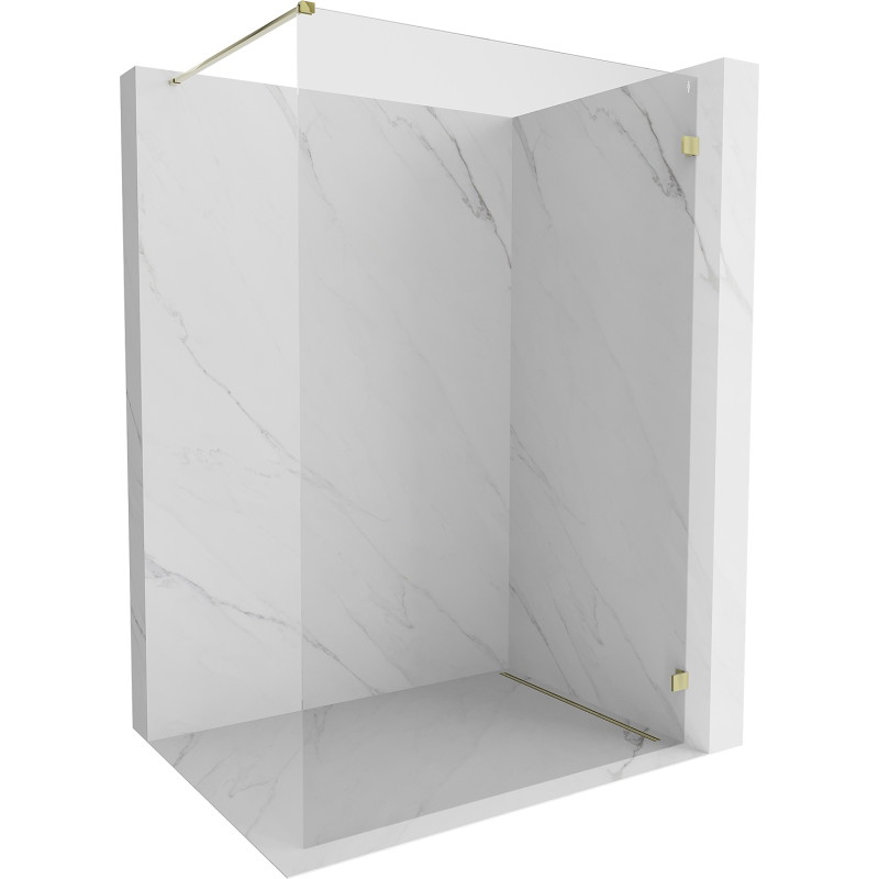 Mexen Lunar Duschwand Walk-in rechts 100 x 200 cm, transparent 8 mm, gold - 830-100-000-50-00-P
