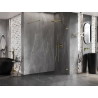 Mexen Lunar Duschwand Walk-in rechts 140 x 200 cm, transparent 8 mm, Gold - 830-140-000-50-00-P