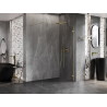 Mexen Lunar Duschwand Walk-in rechts 140 x 200 cm, transparent 8 mm, gold gebürstet - 830-140-000-55-00-P