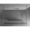 Mexen Kioto Freistehende Duschwand 100 x 200 cm, transparent/mattschattiert 8 mm, Chrom - 800-100-002-01-35