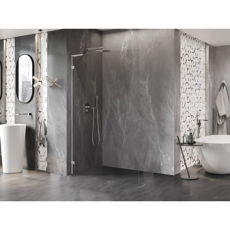 Mexen Lunar L Duschwand Walk-in links 50 x 200 cm, transparent 8 mm, chrom - 830L-050-000-01-00-L