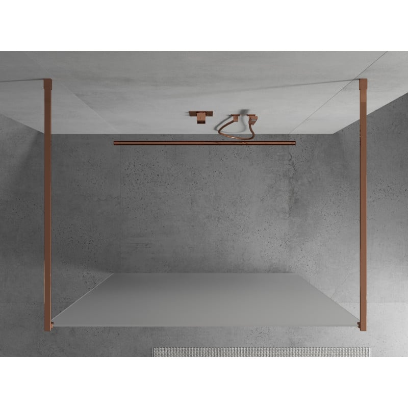 Mexen Kioto freistehende Duschwand 120 x 200 cm, Frost 8 mm, Roségold - 800-120-002-60-30