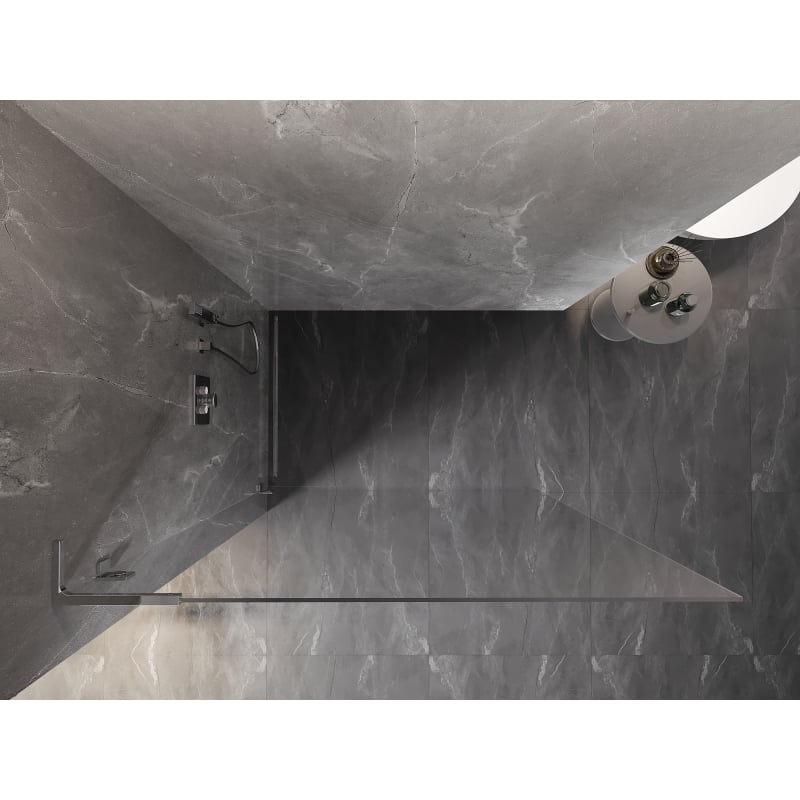 Mexen Lunar L Duschwand Walk-in links 110 x 200 cm, transparent 8 mm, chrom - 830L-110-000-01-00-L