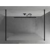 Mexen Kioto freistehende Duschwand 100 x 200 cm, Milchglas 8 mm, schwarz - 800-100-002-70-30