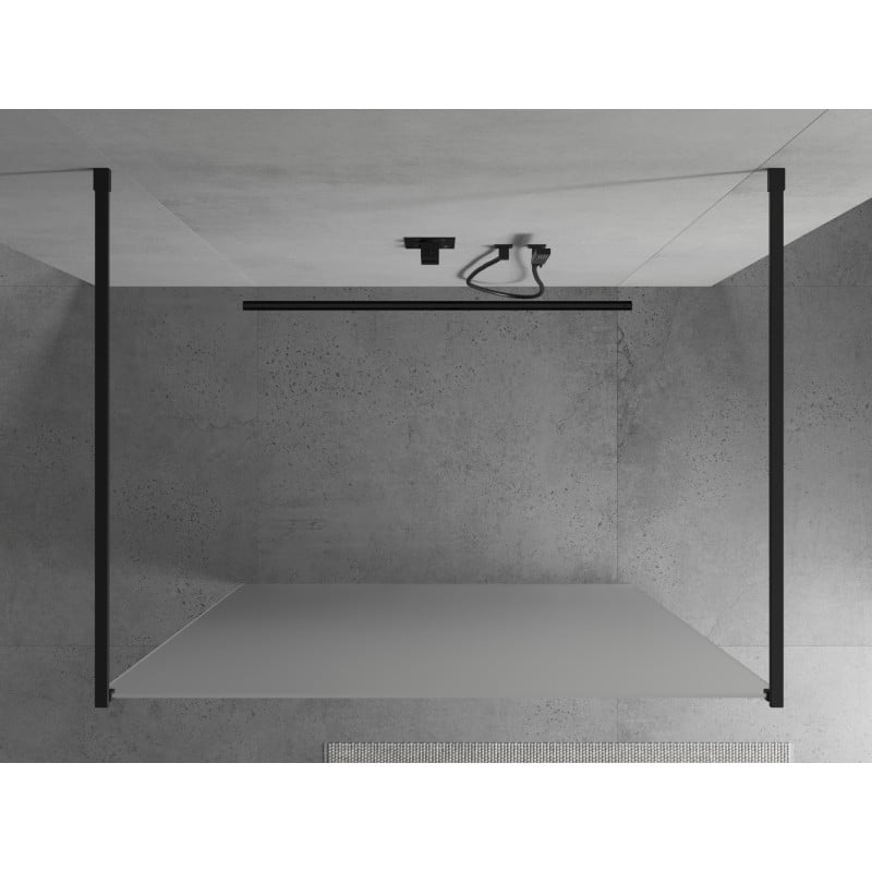 Mexen Kioto freistehende Duschwand 110 x 200 cm, matt 8 mm, schwarz - 800-110-002-70-30