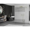 Mexen Kioto freistehende Duschwand 100 x 200 cm, transparent/matt 8 mm, gold - 800-100-002-50-35