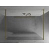 Mexen Kioto freistehende Duschwand 100 x 200 cm, transparent/matt 8 mm, gold - 800-100-002-50-35