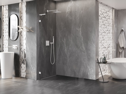 Mexen Lunar L Duschwand Walk-in links 110 x 200 cm, transparent 8 mm, weiß - 830L-110-000-20-00-L