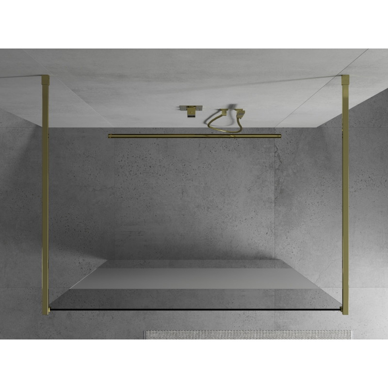 Mexen Kioto freistehende Duschwand 110 x 200 cm, transparent/frost 8 mm, gold - 800-110-002-50-35