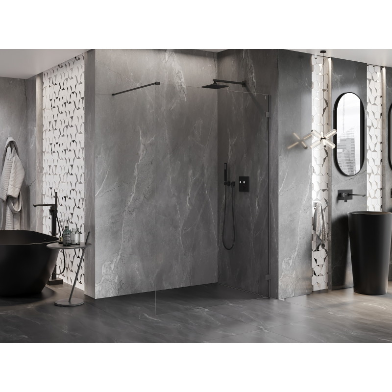 Mexen Lunar Duschwand Walk-in rechts 70 x 200 cm, transparent 8 mm, anthrazit gebürstet - 830-070-000-66-00-P
