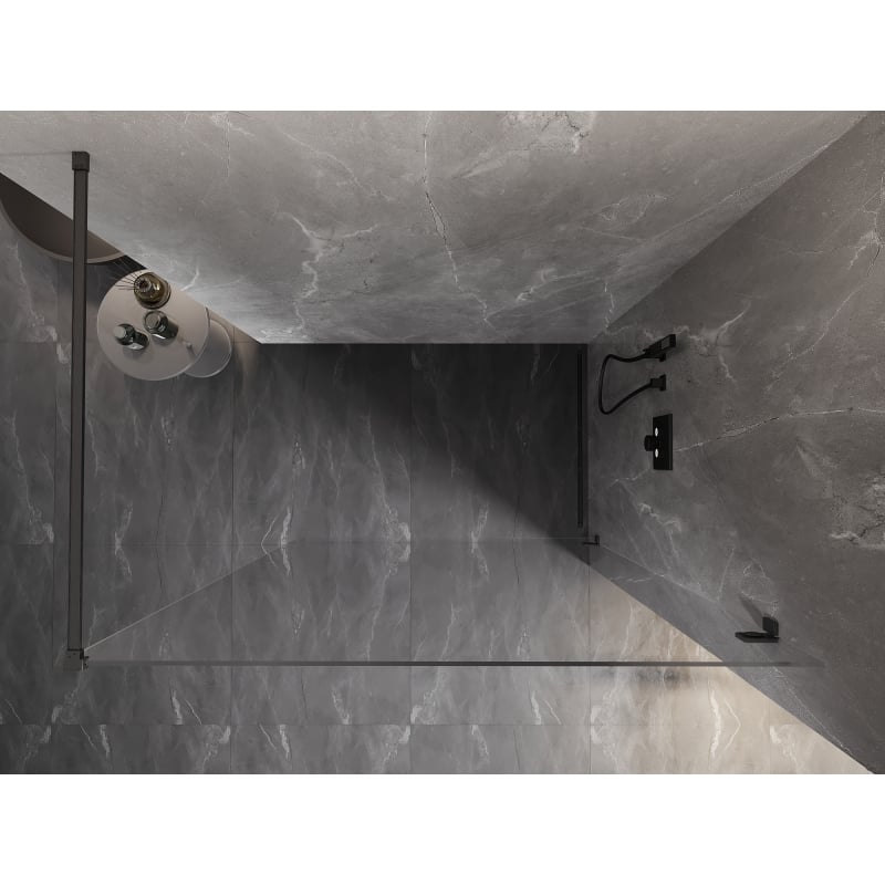 Mexen Lunar Duschwand Walk-in rechts 70 x 200 cm, transparent 8 mm, anthrazit gebürstet - 830-070-000-66-00-P
