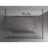 Mexen Kioto freistehende Duschwand 100 x 200 cm, transparent/matt 8 mm, Roségold - 800-100-002-60-35