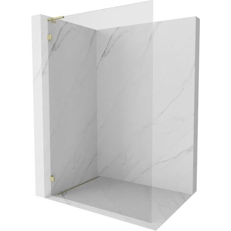 Mexen Lunar L Duschwand Walk-in links 90 x 200 cm, transparent 8 mm, gold - 830L-090-000-50-00-L