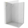 Mexen Lunar L Duschwand Walk-in links 80 x 200 cm, transparent 8 mm, gold gebürstet - 830L-080-000-55-00-L