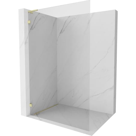 Mexen Lunar L Duschwand Walk-in links 90 x 200 cm, transparent 8 mm, gold gebürstet - 830L-090-000-55-00-L