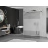 Mexen Kioto freistehende Duschwand 100 x 200 cm, transparent/matt 8 mm, schwarz - 800-100-002-70-35