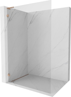 Mexen Lunar L Duschwand Walk-in links 110 x 200 cm, transparent 8 mm, gebürstetes Kupfer - 830L-110-000-65-00-L