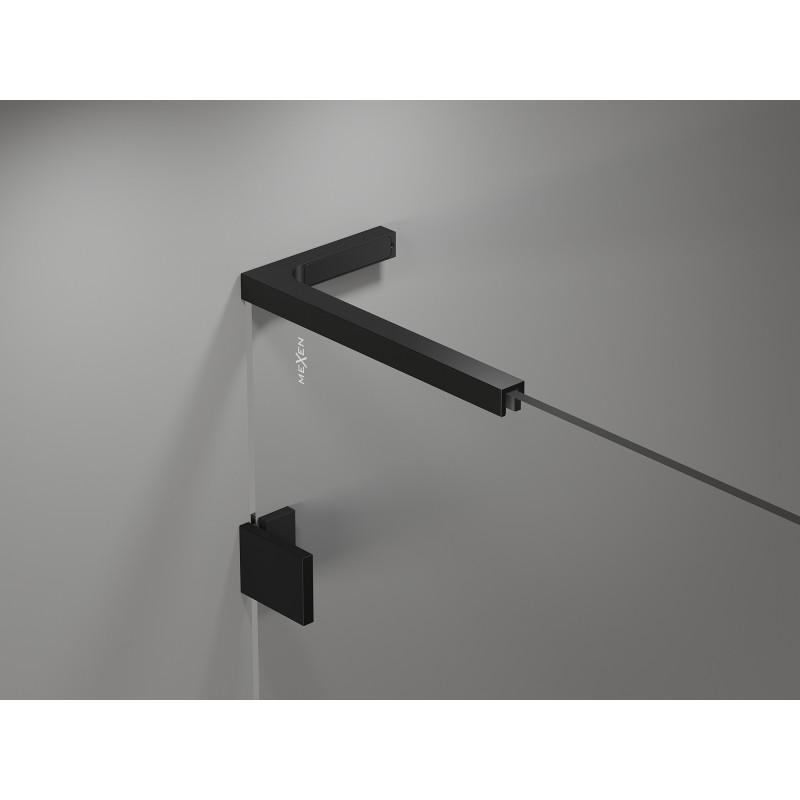 Mexen Lunar L Duschwand Walk-in links 50 x 200 cm, transparent 8 mm, schwarz - 830L-050-000-70-00-L