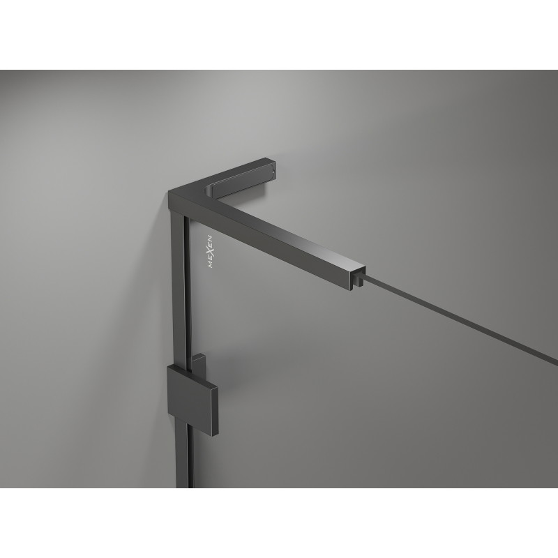 Mexen Lunar L Duschwand Walk-in links 60 x 200 cm, transparent 8 mm, Gunmetal - 830L-060-000-95-00-L