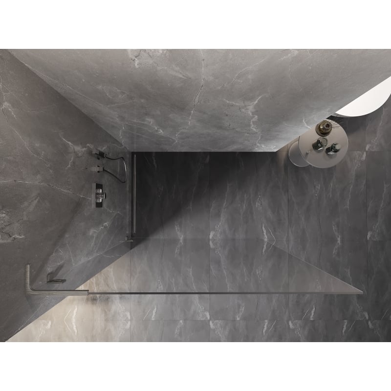 Mexen Lunar L Walk-in Duschwand Links 70 x 200 cm, transparent 8 mm, gebürsteter Nickel - 830L-070-000-97-00-L