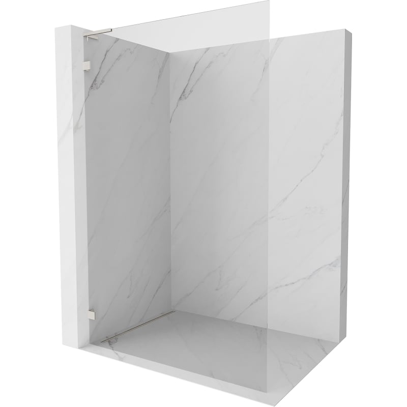 Mexen Lunar L Duschwand Walk-in links 100 x 200 cm, transparent 8 mm, gebürsteter Nickel - 830L-100-000-97-00-L